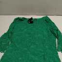 Allegra K Women's Lace Floral Blouse Short Sleeve Dressy Casual Shirt Crew Neck Sheer Top Medium Dark Green