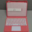 Harvopu Compatible for iPad 11th 10th Generation Case with Keyboard, Folio Cover with Pencil Holder, Multi-Touch Trackpad, 7 Color Backlit, Detachable Keyboard for iPad (A16) 11th/10th Gen (Pink)