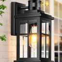 Motion Sensor Outdoor Light, Black Porch Light Dusk to Dawn, Waterproof Outdoor Motion Sensor Light, Anti-Rust Outside Lights for House, Garage, Doorway, Porch, 100% Aluminum