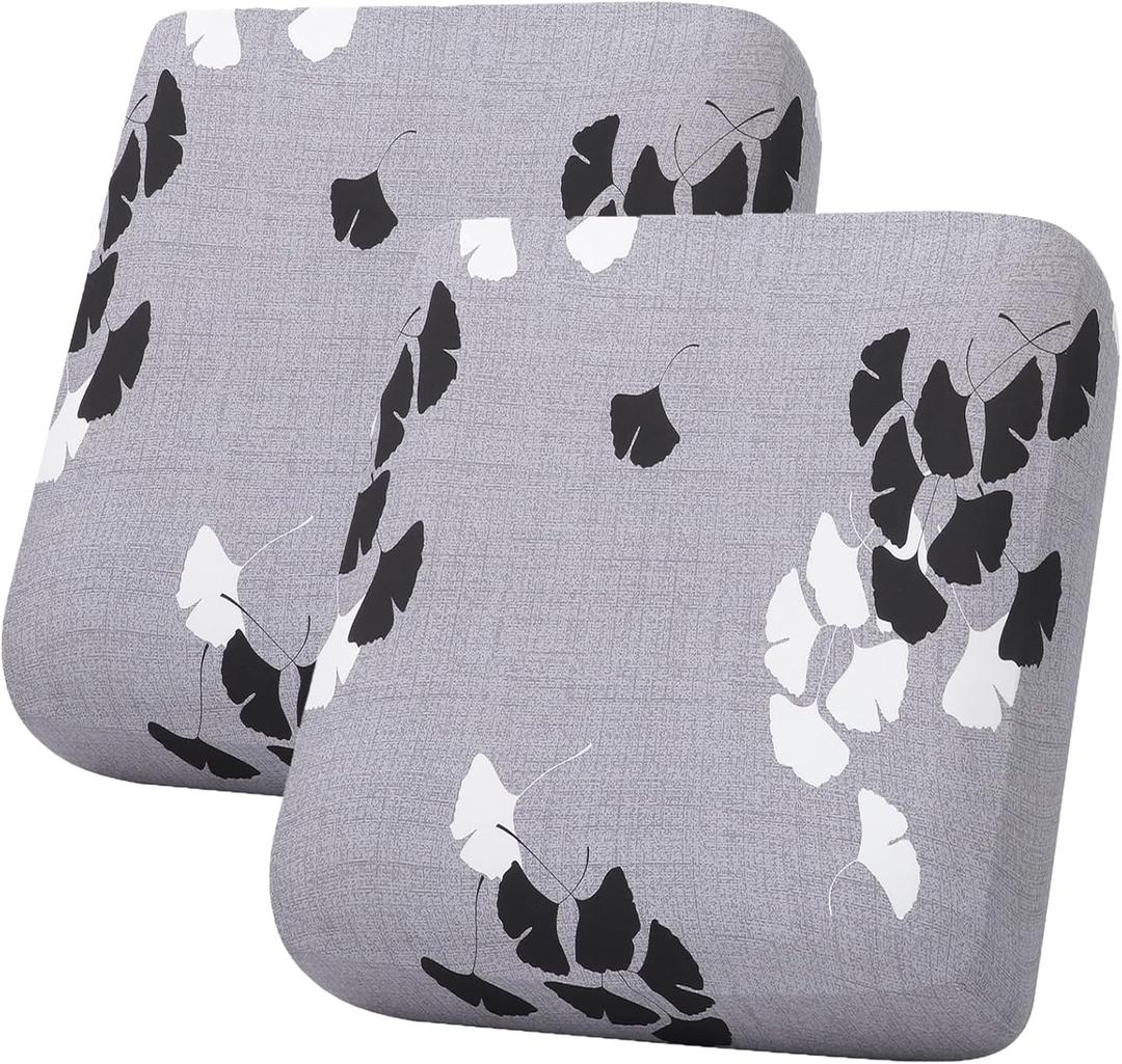 hyha Printed Couch Cushion Covers, Floral Sofa Covers Washable for 2 Cushion Couch, Stretch Pattern Outdoor Cushion Covers for Patio Furniture with Elastic Bottom(2 Packs, Maple Leaf)