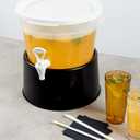 Restaurantware-BASES ONLY: Bev Tek Beverage Dispenser Bases, Pack of 4 Durable Holders - Dispenser Sold Separately, For 3 And 6 Gal Dispensers, Black Plastic, Dishwashable