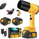 Leaf Blower Cordless, Handheld Leaf Blower with 2 X 4.0Ah Battery and Charger, 6 Speed Modes, Lightweight Blowers for Lawn Care, Patio, Yard, Dust,Blowing Leaves,Snow,Yellow