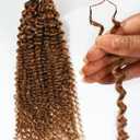 BEEOS Kinky Curly Crochet Human Hair 18 Inch, Pre-Separated Knotless Feather Crochet Hair for Black Women, Reusable Invisible String #30 Auburn Ginger 40g