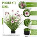 Jexine 4 Pack 20" Artificial Grass Arrangement with Flowers & Butterflies Pre-assembled Fake Plants with Foam Base for Planter Box Vase Pot Indoor Fake Greenery Decor for Home Office Table Centerpiece