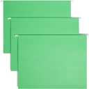 Smead Standard Hanging File Folders, 25 Count, Green, 1/5-Cut Adjustable Tabs, Letter Size (64061)