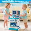 Doctor Kit for Toddlers 3-5, Pretend Doctors Play Set with Cart, Costume and Stethoscope for Kids Aged 3 4 5, Role Play Medical Toys for Girls Boys, Christmas Birthday Educational Gift for Toddler
