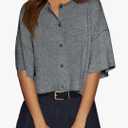 Cicy Bell Womens Half Sleeve Cardigan Sweaters Cropped Button Down Tops Oversized Lightweight Ribbed Knit Summer Outfits S, Dark Grey