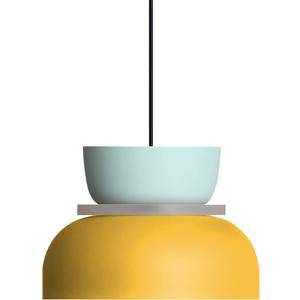 DJAMEL Modern Pendant Light Macaron Colorful Iron Chandelier Nordic Round Aluminum Shade Hanging Pendant Light for Kitchen Island Dining Room Children's Room Bedroom (Green+Yellow, C-Large)