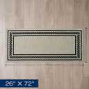 Nautica Runner Rug | Indoor Runners for Hallways and Entry Rugs| Non-Slip and Non-Skid Entry and Kitchen Door Mat| Machine Washable Entryway Carpet Rugs |2'2" x 6'| Rope Border Natural Twist
