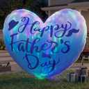 6.5FT Inflatable Happy Father's Day Decorations, Mother's Day Inflatable Double Side Decorations, Giant Hearts Built-in LED Lighted Blow Up Decoration Home Yard Outdoor Indoor Decor