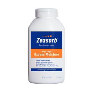 2 x Zeasorb Excess Moisture Control Super Absorbent Foot & Body Powder, Dermatologist Recommended, Friction-Fighting Formula with Patented Odor Control Technology, 2.5 oz bottle