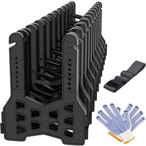 RVMATE RV Sewer Hose Support 10 Feet, Plastic Septic Hose Support Black, Easy to Set Up, Help Dumping Quickly and Securely, Comes with Gloves and Organization Strap
