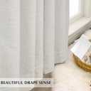 100% Blackout Curtains 88 inches Long, Pinch Pleated Linen Blackout Curtains Thermal Insulated Room Darkening Window Curtains & Drapes for Bedroom Living Room W50 x L88 Beige White, 2 Panel