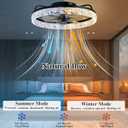 DIAMONDFORGE Ceiling Fans with Lights and Remote Fandelier - Low Profile Modern - 20'' Flush Mount Ceiling Fans for Bedroom,Stepless Color Temperature and 6 Speeds- Black and Crystal
