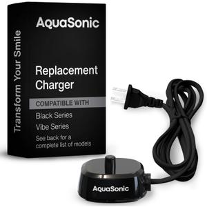 AquaSonic Electric Toothbrush Charger  Conductive Charging Dock, Compatible with Most AquaSonic Toothbrushes  Genuine, Authentic Parts (Black)