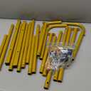 Laiensia Double Rods Garment Rack with Wheels, Clothing Rack for Hanging Clothes,4 Hooks, Multi-functional Bedroom Clothes Rack, Gold