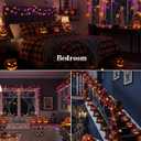 Orange and Purple Halloween Lights, 26FT 50 Count LED Halloween String Lights, Waterproof Extendable Decorations Lights for Outdoor Indoor Patio Home Party Garden Yard Decor