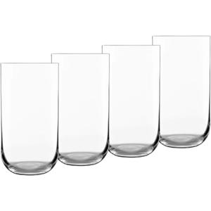 Luigi Bormioli Sublime Highball Glasses Set of 4-20 oz Tall Drinking Glasses for Water Juice or Cocktails - Lead-Free Crystal Glassware with Reinforced Rims & Minimalist Design, Made in Italy