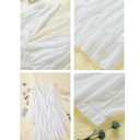 AlvaQ Dress for Women Long Sleeve Short Mini Dress Deep V Neck Ruffle Flowy Sundress Fashion 2025 White, Large