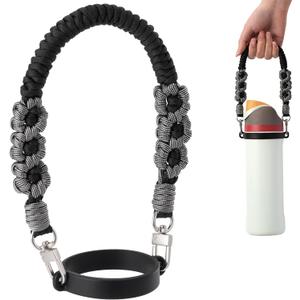 Water Bottle Handle Strap Compatible with Owala, Water Bottle Sling Carrier Holder with Strap for Owala Cup Accessories (Black)