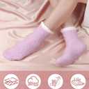 3 x 3 Pairs Fuzzy Socks for Women, Cozy Ladies Socks, Christmas Gifts & Stocking Stuffers, Warm Winter Gift (Pink-purple-green)