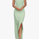 PRETTYGARDEN Summer One Shoulder Long Formal Women's Dress Sleeveless Ruched Bodycon Wedding Guest Slit Maxi Dresses, Medium