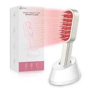 Oiameen Red Light Therapy for Hair Growth, 3 in 1 Laser Hair Growth Comb with 59 Lamp Beads, Red Light Brush with Massage Timer, Promotes Regrowth & Prevents Loss