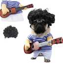 Idepet Pet Halloween Costume Funny Guitar Dog Costume Dressing Up Pet Clothes Suit for Puppy Small Medium Dogs Chihuahua Teddy Pug Christmas Party Halloween Costumes Outfit (Size XL)