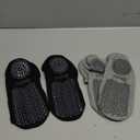 Ozaiic Pilates Socks for Women Non Slip Grip, Yoga Socks with Grippers for Barre, Hospital, Ballet, Dance, Barefoot Workout (One Size, 2p- Black/Gray)