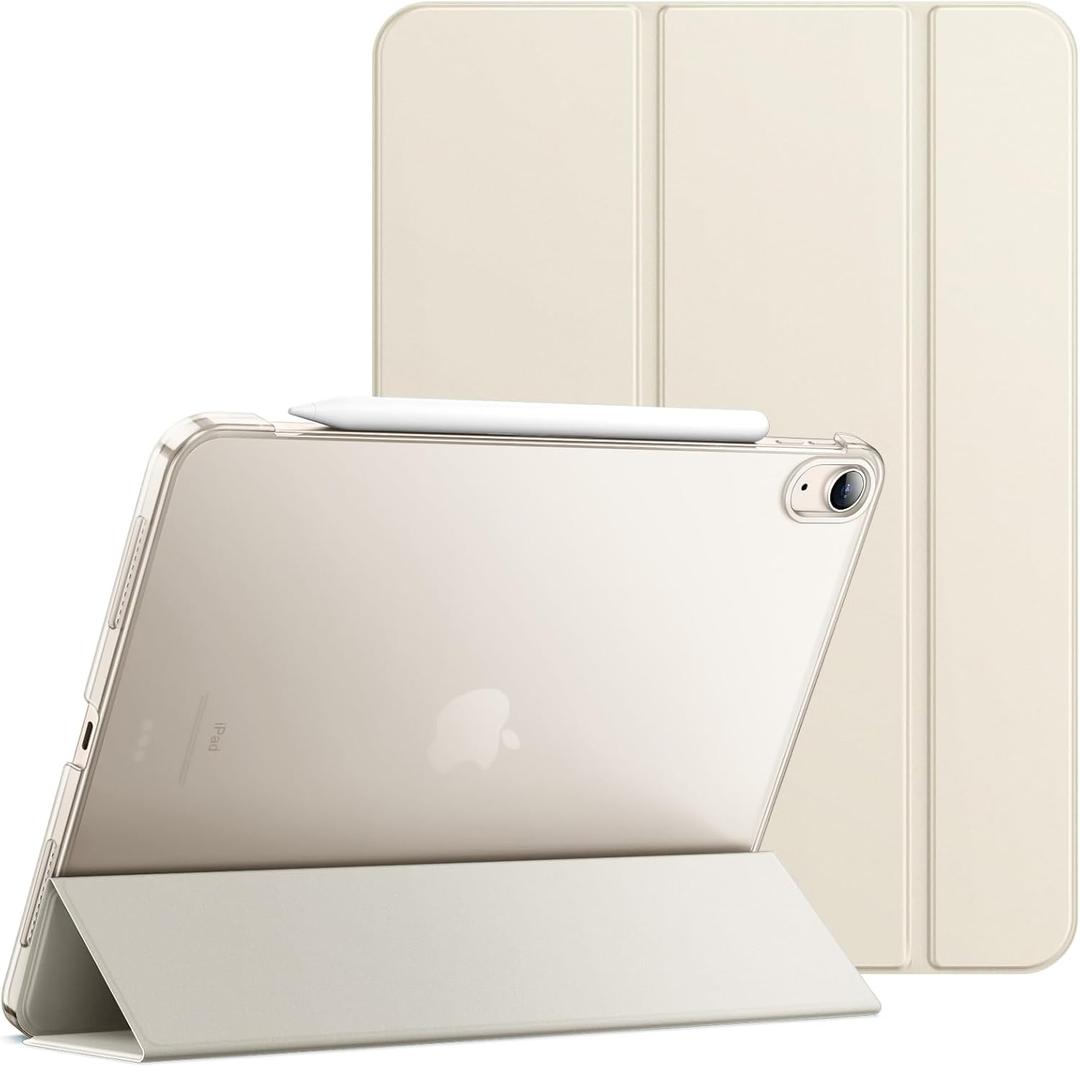 JETech Case for iPad Air 11-Inch M3/M2 (2025/2024), iPad Air 5/4 (2022/2020 5th/4th Generation 10.9-Inch), Slim Stand Hard Back Shell Cover with Auto Wake/Sleep (Starlight)