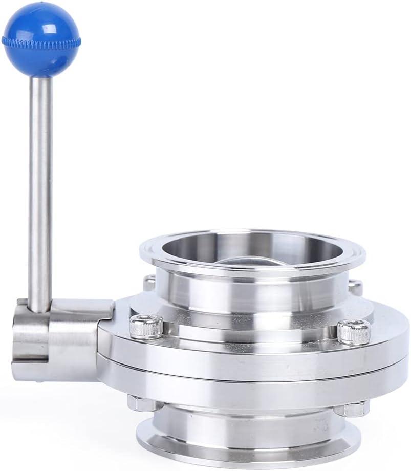 3" Butterfly Valve, Sanitary Stainless Steel Tri Clamp Butterfly Valve with Pull Handle