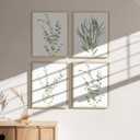 HAUS AND HUES Botanical Plant Wall Art Prints - Set of 4 Plant Wall Decor Prints Floral Kitchen Flower Leaves Wall Art Boho Leaf Eucalyptus (11x14, UNFRAMED)