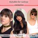 NAYOO Bangs Hair Clip in Bangs 100% Real Human Hair Extensions French Bangs Clip on Air Bangs for Women Hairpieces Curved Bangs for Daily WearAsh Blonde