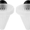 2Pcs White Cone Shape Aquarium Red Worm Fish Feeder with Suction 7cm Height Professional, Automatic Feeders, Fish and Aquatic Pets