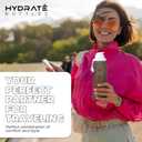 HYDRATE Collapsible Water Bottles for Travel - 17oz Foldable Pocket Bottle - Portable, Flexible, Compact Roll Up Bottles with Carabiner - Refillable Pouch for Hot and Cold Drinks (Black)