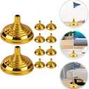Operitacx Flag Pole Base Mini Desk Flag Holder Stand for Small 4X6 Flags Decorative Stand Base for Office Desk Table Centerpieces Party and Event Displays (10Pcs Golden)