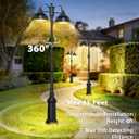 360°Motion Sensor Outdoor Post Lights with GFCI Outlet 2-Head,4 Modes Dusk to Dawn Lamp Post Light Fixture,Waterproof Aluminum Outside Light Posts Outdoor Lighting for Yard Garden Driveway,Hardwired