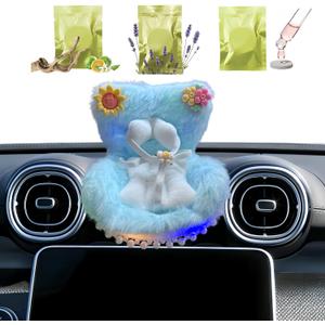2 x Car Air Freshener Vent Clip with Light Used for Jelly Cat Car Seat,Have A Seat Compatible with Fuggler Accessories (Battery Type-Blue)
