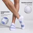 Lapulas Athletic Running Ankle Socks, Low Cut Cushioned Anti-Blister Tab Sports Socks Men Women 6Pairs (Small, New White)