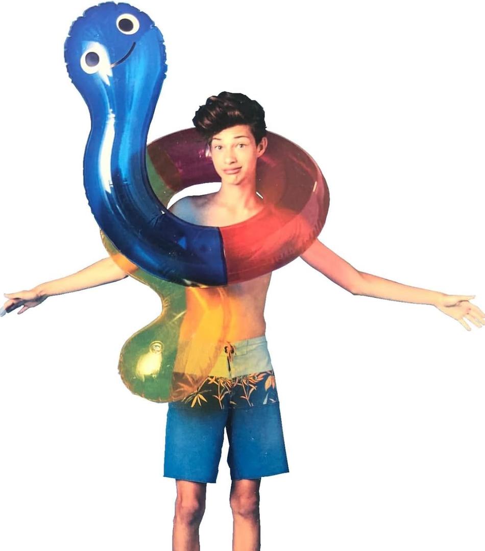 Generic 1616Holdings Gummy Worm - Inner Tube Pool Blow Up Float - Inflatable - 39 inch by 29 inch, Large, Red Blue Yellow