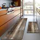 MAYHMYO Anti Fatigue Kitchen Mat - Set of 2 - Taupe Abstract Art Comfort Mats - Cushioned, Non Slip Floor Mat,17.3 x 29 x 0.4 inch + 17.3 x 59 x 0.4 inch