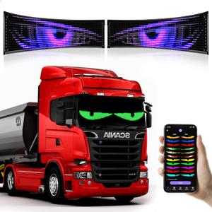 2Pcs LED Eyes for Truck Windshield | Programmable Devil Eyes Light for Cars | Bluetooth APP Control | Can Edit Text/Graffiti/Animations