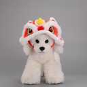 Pet New Year Tiger Hat Lion Dance Hat for Cats and Small Medium Dogs (M, B)