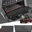 GZSH Hidden Front Center Console Cover fit for Toyota Tacoma 2016-2023 (3RD GEN Tacoma) Anti-Drop Privacy ABS Plastic Center Console Cover with Isolation Charging pad (Only fit for Wireless Charging)