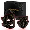 Yahi Red Light Therapy Mask for Face & Neck, 7-in-1 LED Light Therapy Mask with 850nm NIR, Lightweight Portable for Home & Travel, Rechargeable for Anti-Aging, Skin Firming & Revitalizing Glow, Black