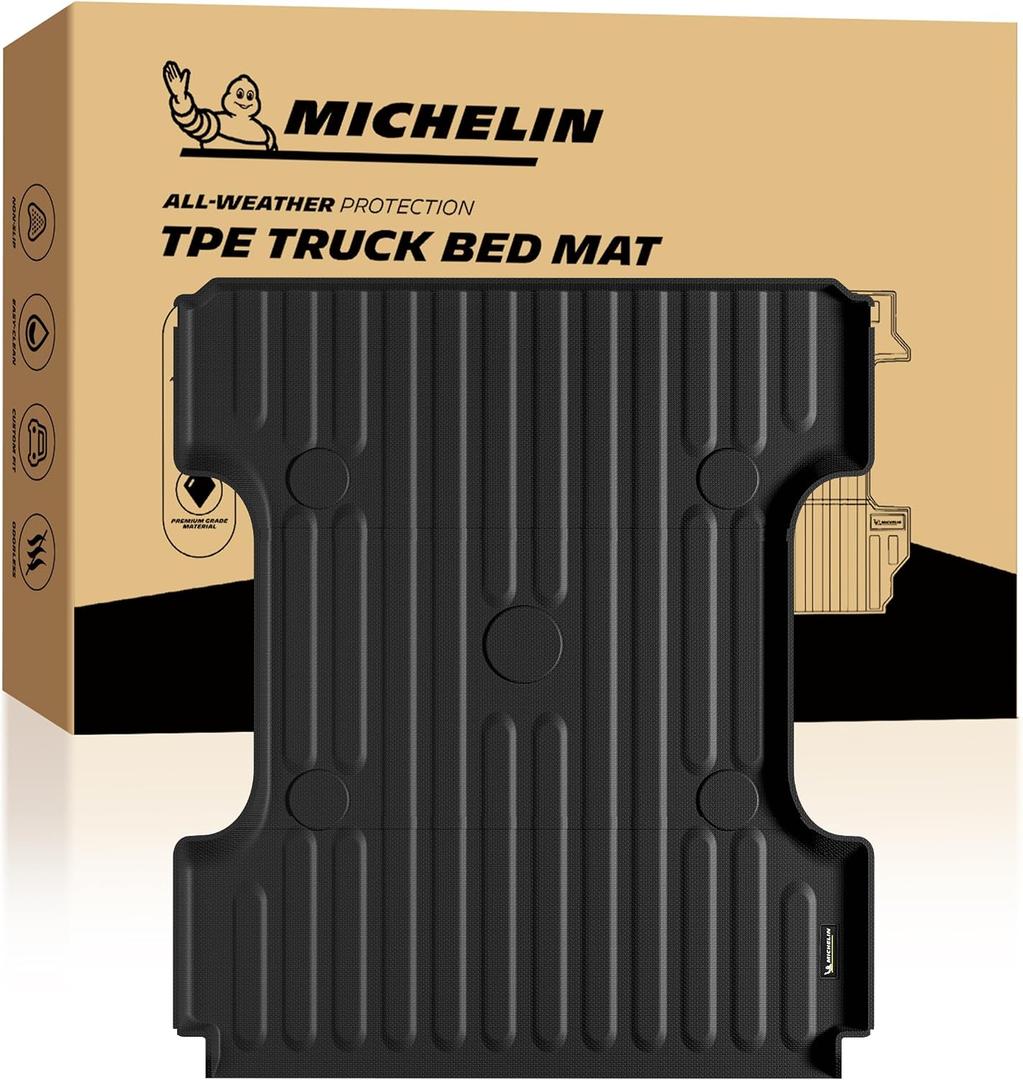 MICHELIN Truck Bed Mat for 2002-2018 Ram 1500 & 2002-2026 Ram 2500/3500 2019-2024 1500 Classic 6.4 FT / 76.3", Not Fit Drop-in Bed Liner, All-Weather Truck Bedliner, Custom Fit, Durable, Non-Slip, Size: 4) Ram 1500/2500/3500 | 02-26 | 6.4 FT
