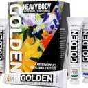 Heavy Body Acrylics by GOLDEN, Traditional Set, 7 Color, Professional Acrylic Paint