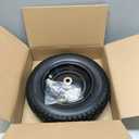 14.5" Wheelbarrow Tire, Fit 4.00/4.80-8, 3.50-8" Flat-free Solid Tire and Wheel with 5/8" Axle Bore Hole, 3-6" Centered Hub for Wheelbarrow Trolley Dolly Lawn Mover Go Kart Replacement