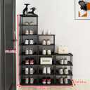 Vertical Shoe Rack - Tall Narrow Shoe Rack Organizer for Small Spaces,17 Tier Bamboo Shoen Shelf for Entryway,Closet,Corner,Doorway,Skinny Shoe Shelf Space Saving Shoe Storage,Free Stackable DIY