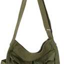 KlaOYer Canvas Messenger Bag Large Hobo Bag Crossbody Shoulder Bag Tote Bag with Pocket for Women and Men